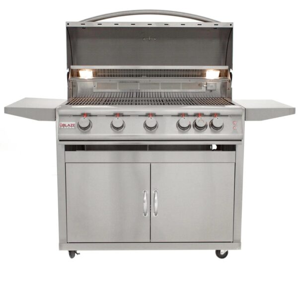 Blaze LTE 40-Inch 5-Burner Propane Gas Grill With Rear Infrared Burner & Grill Lights - BLZ-5LTE2-LP